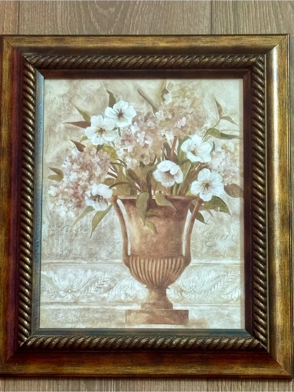Vintage floral painting set by Carol Robinson Framed- 17” height